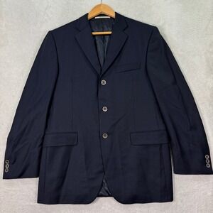 Burberry‎ London Bond Street Mens 40R Wool Blazer Jacket Dark Navy Made in USA